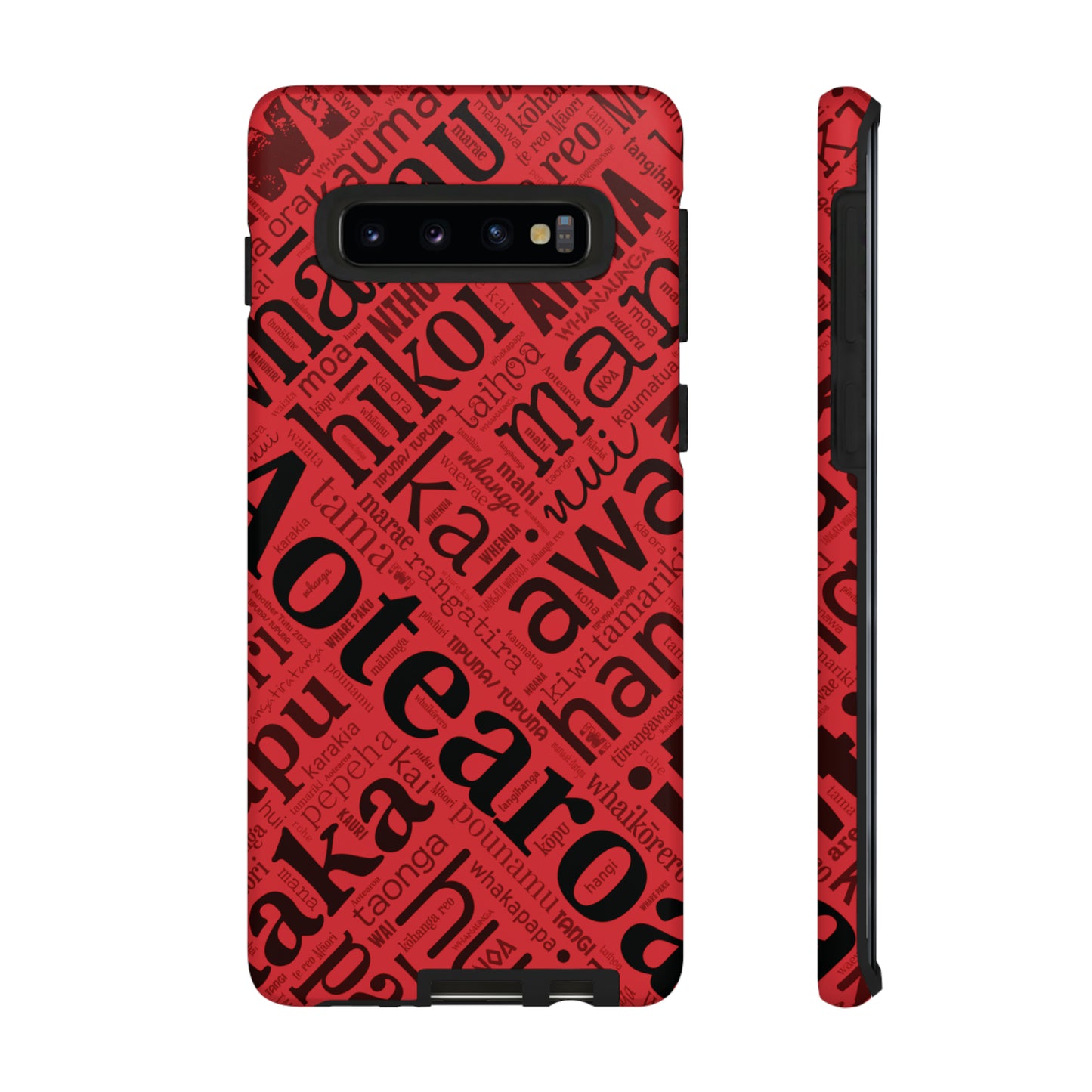 Red Māori Word Art Tough Phone Case for Samsung