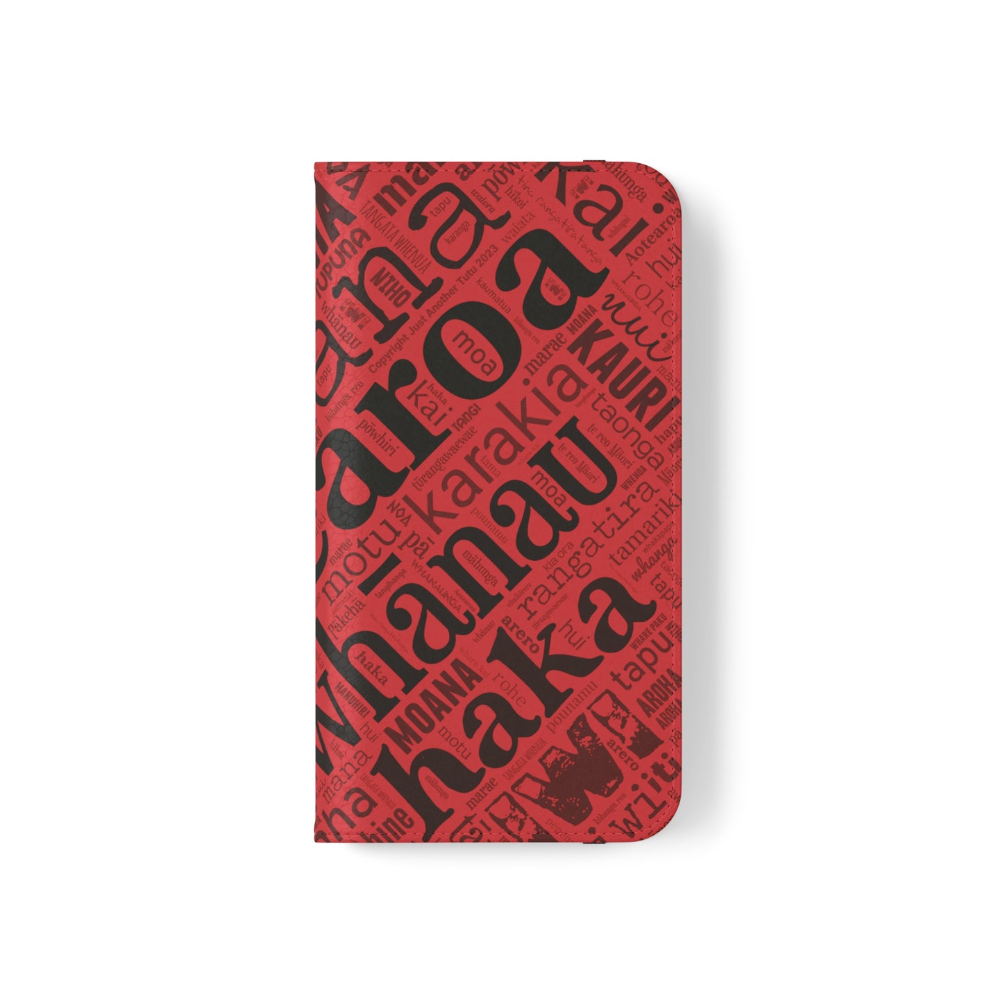 Red Māori Word Art Flip Cases