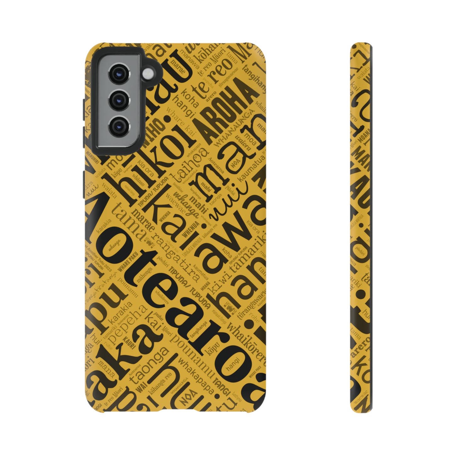 Yellow Māori Word Art Tough Phone Case for Samsung