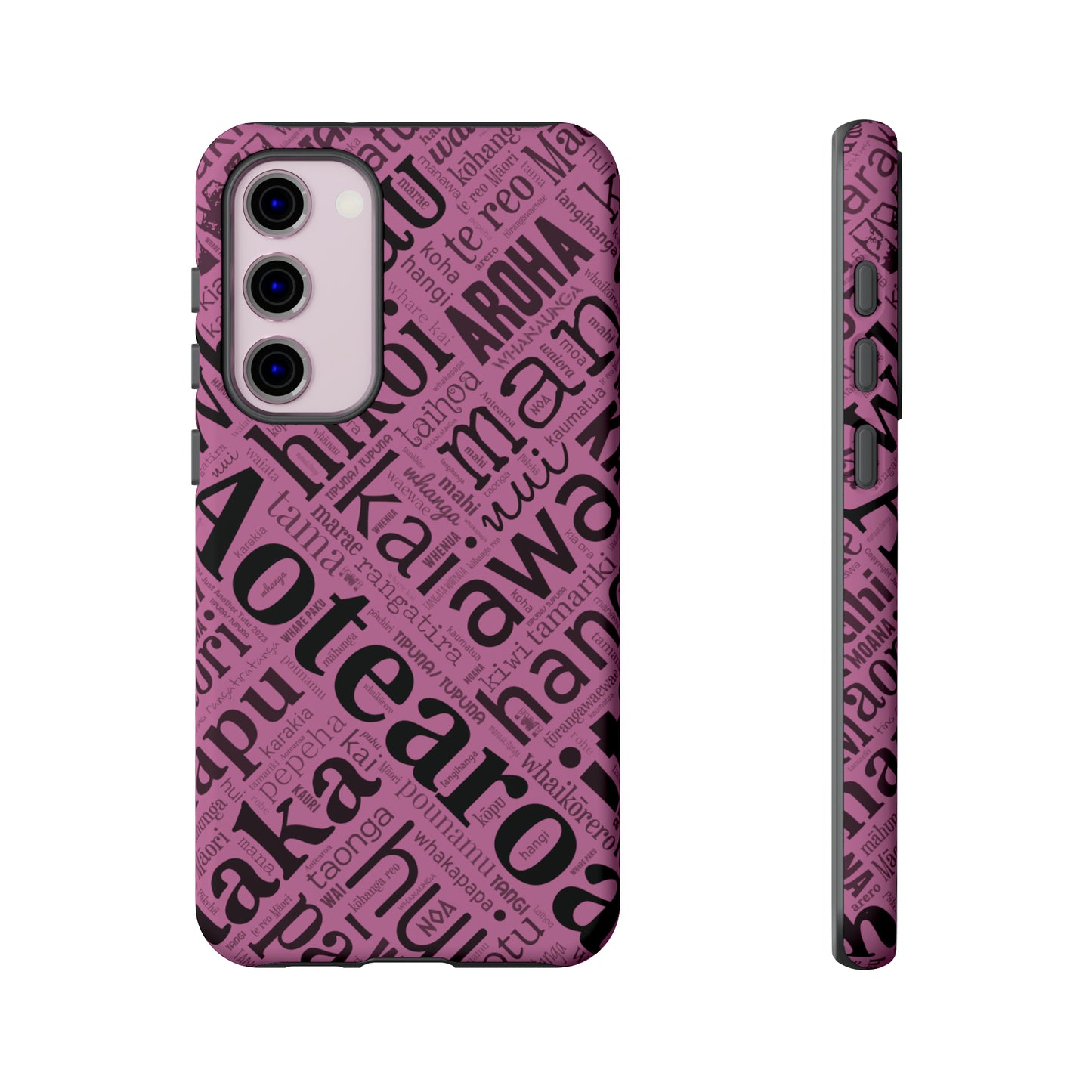 Pink Māori Word Art Tough Phone Case for Samsung