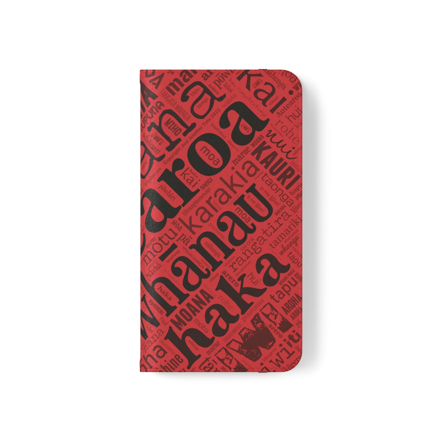 Red Māori Word Art Flip Cases