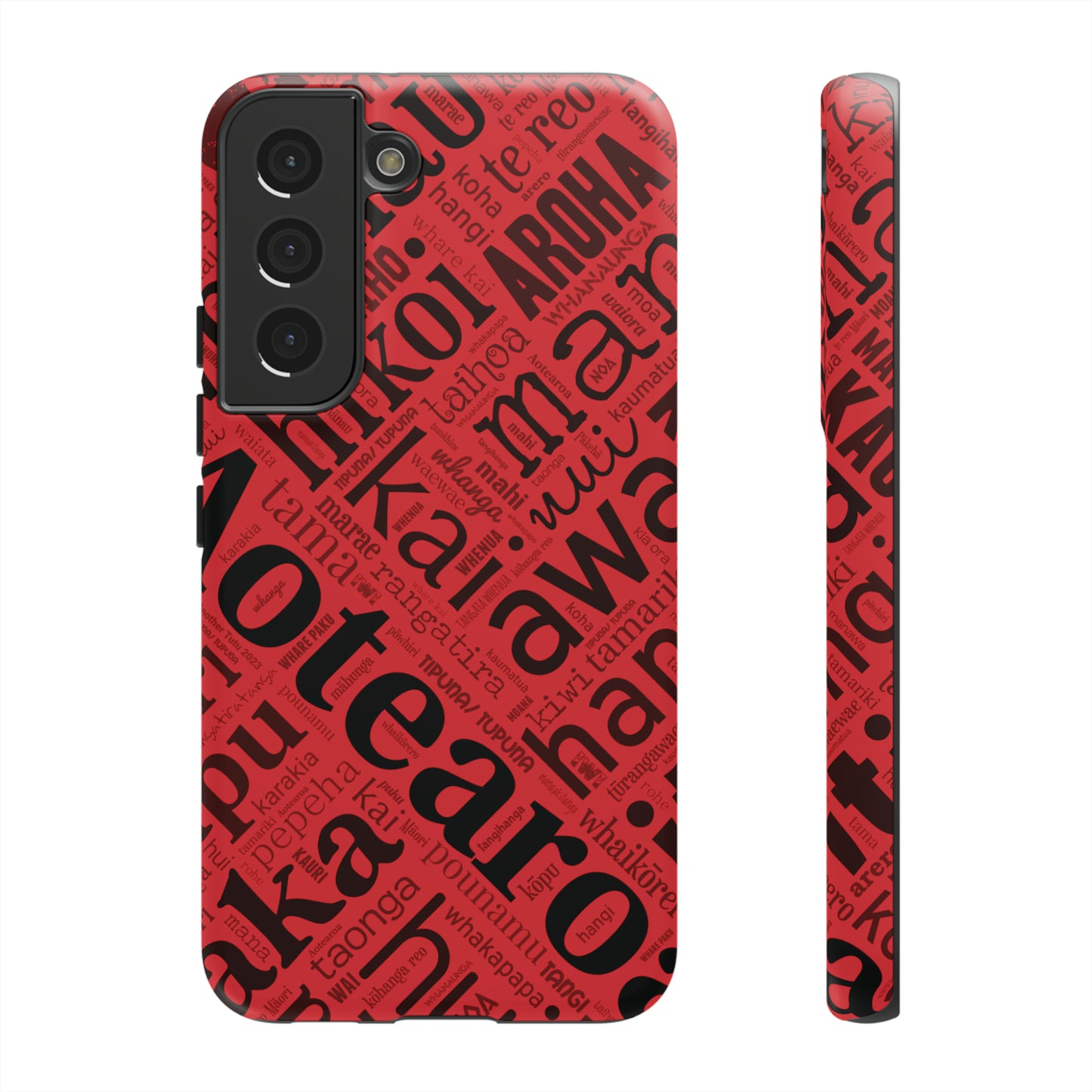 Red Māori Word Art Tough Phone Case for Samsung