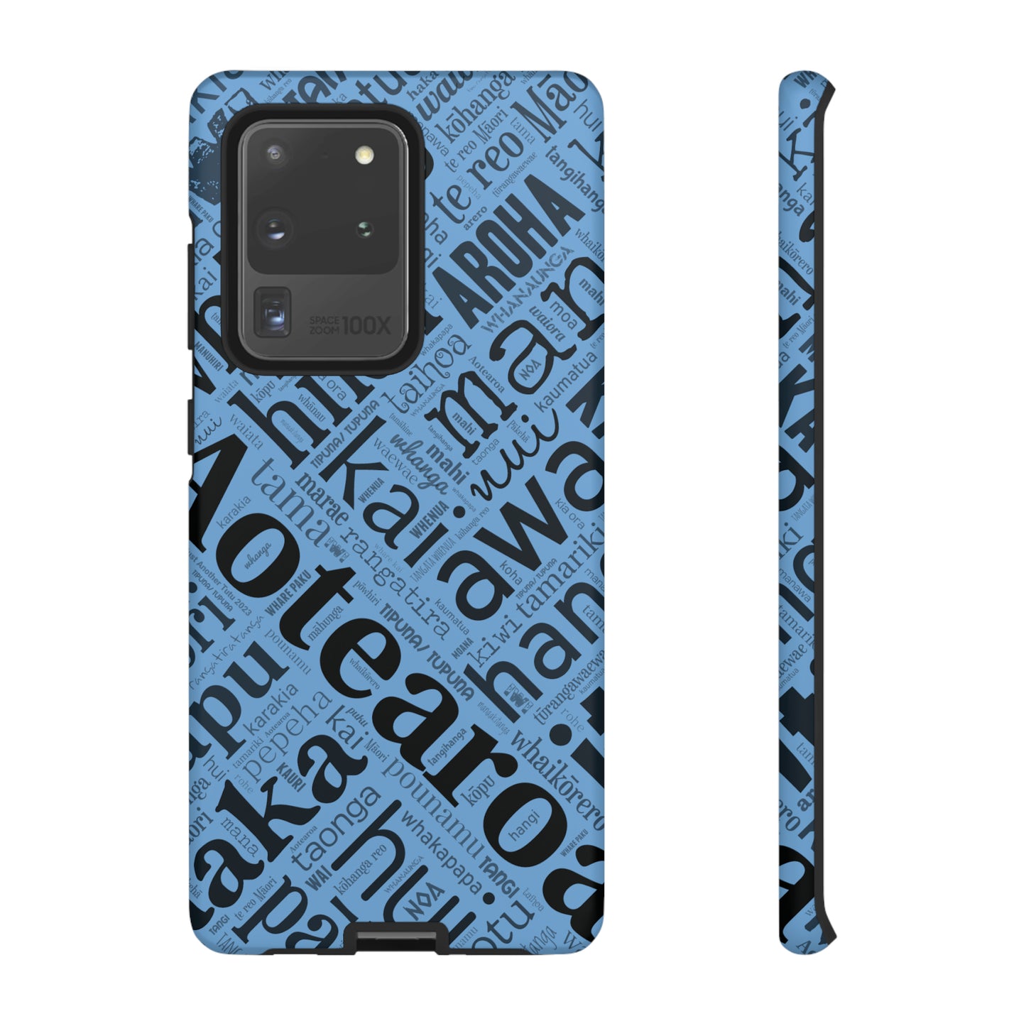 Light Blue Māori Word Art Tough Phone Case for Samsung