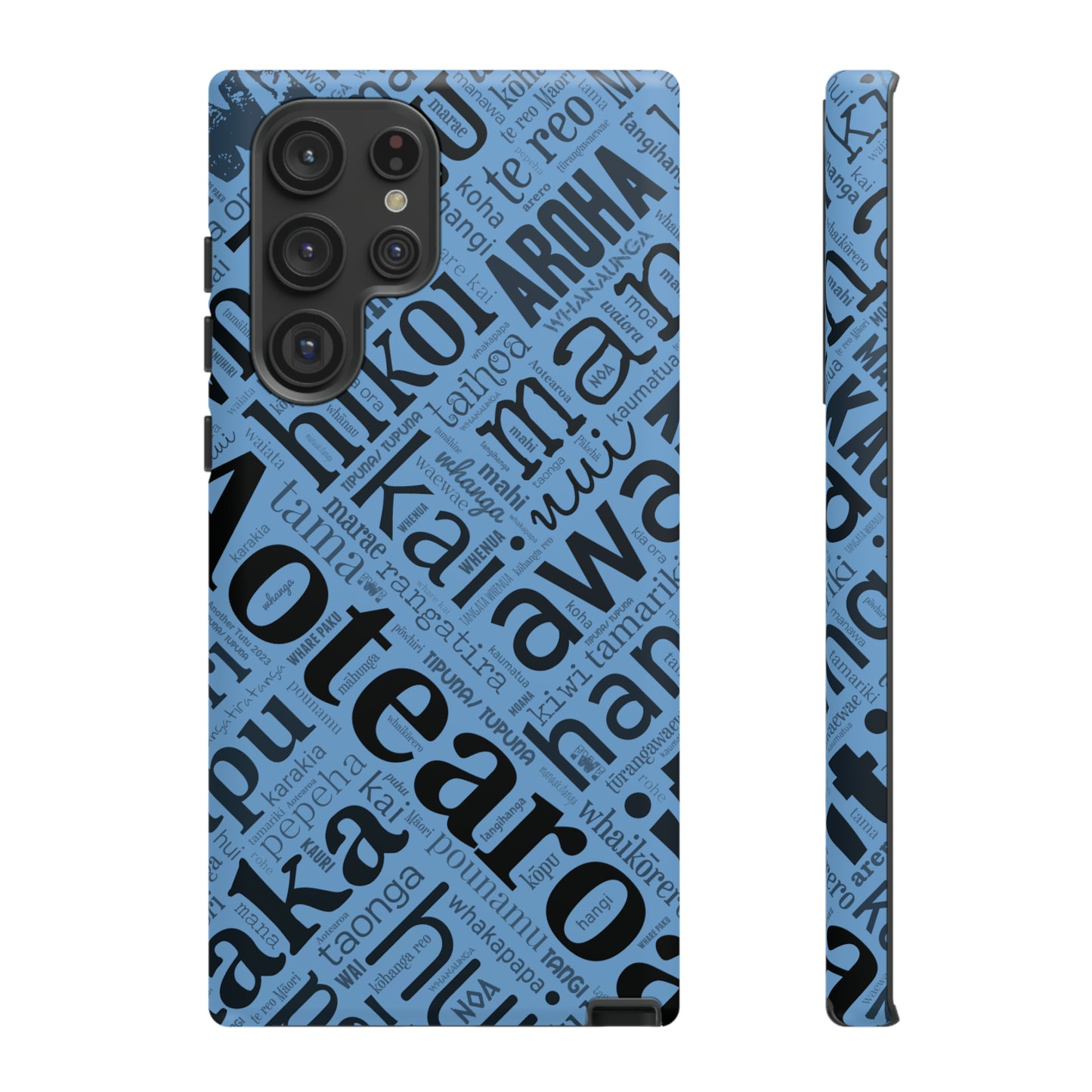 Light Blue Māori Word Art Tough Phone Case for Samsung