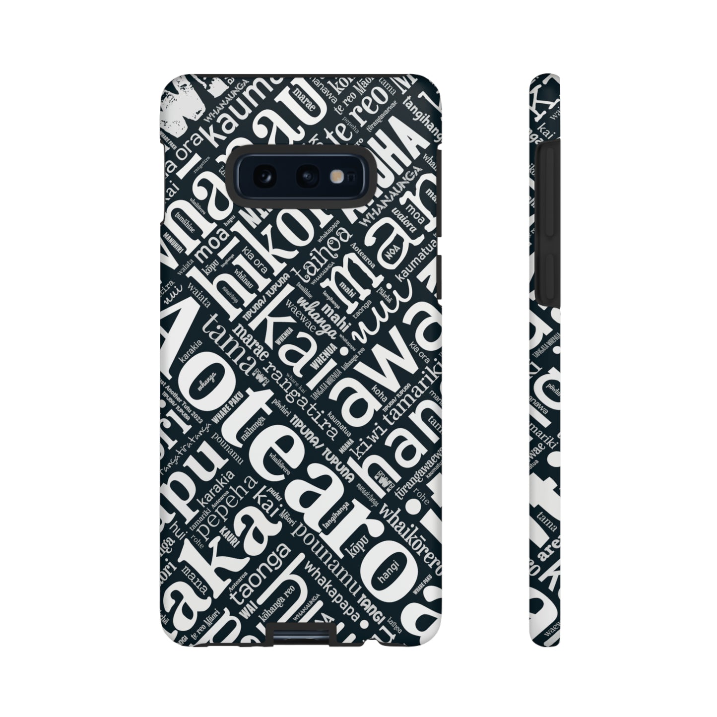 Black Māori Word Art Tough Phone Case for Samsung