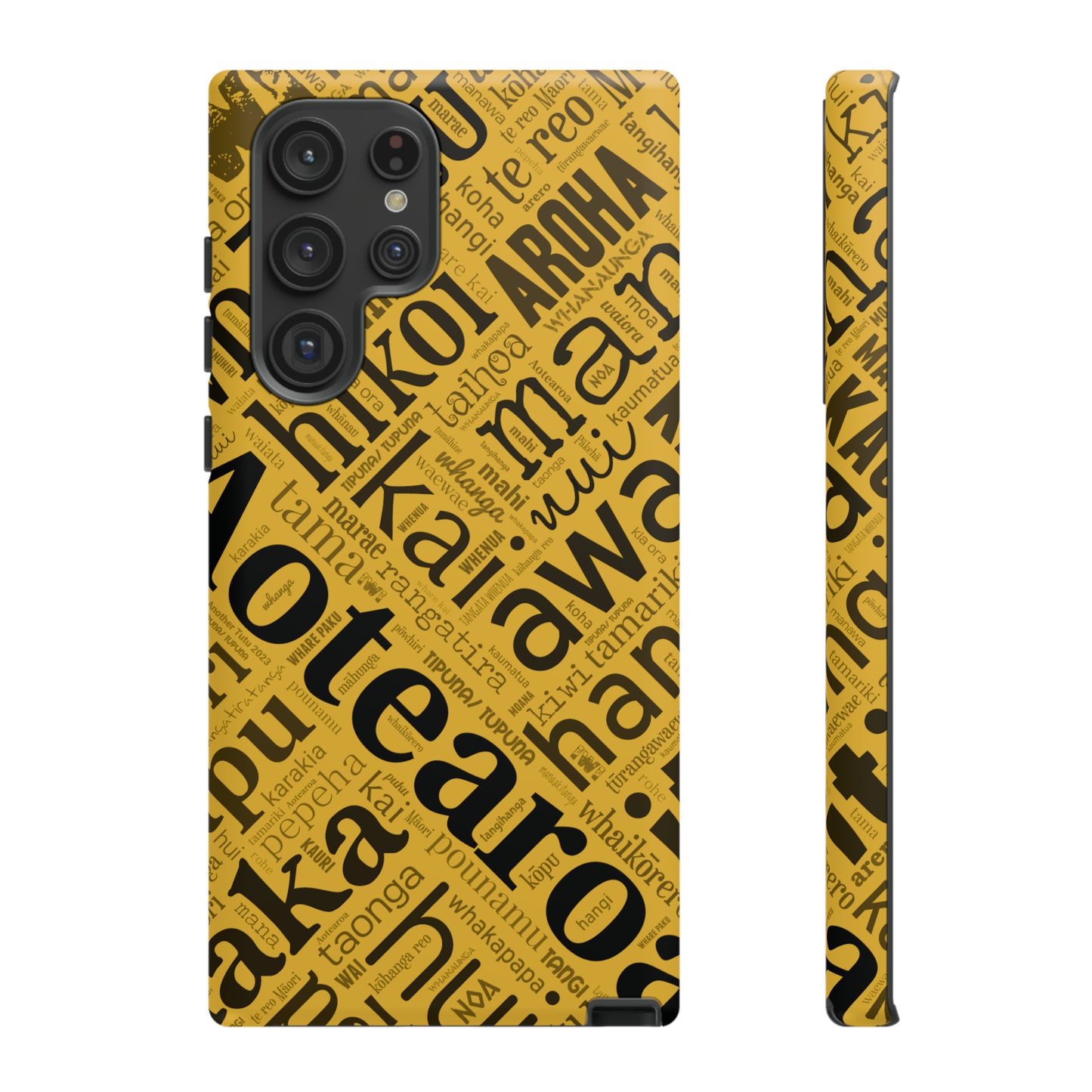 Yellow Māori Word Art Tough Phone Case for Samsung