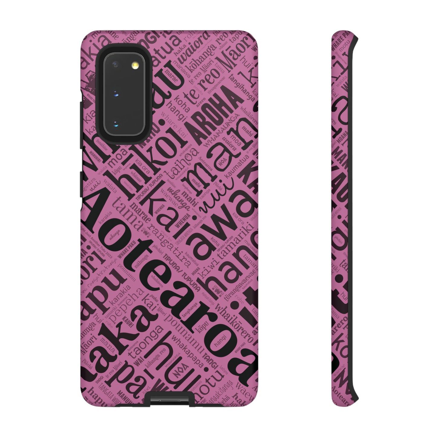 Pink Māori Word Art Tough Phone Case for Samsung