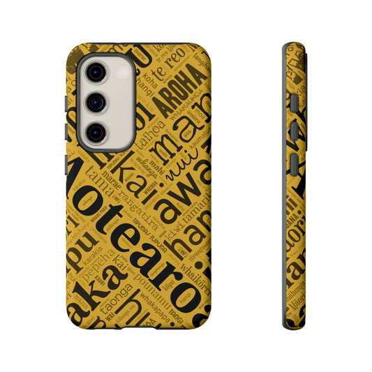 Yellow Māori Word Art Tough Phone Case for Samsung
