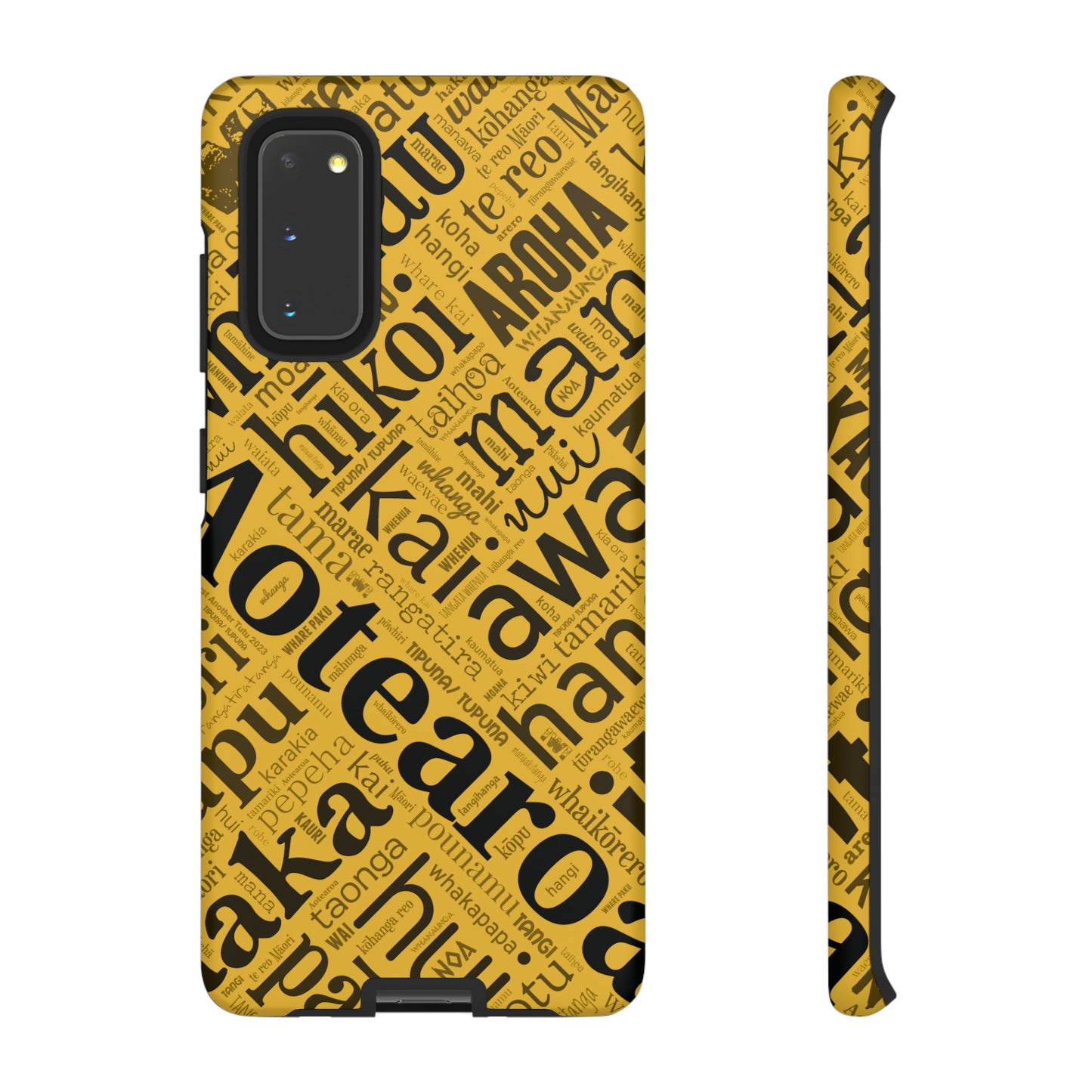 Yellow Māori Word Art Tough Phone Case for Samsung