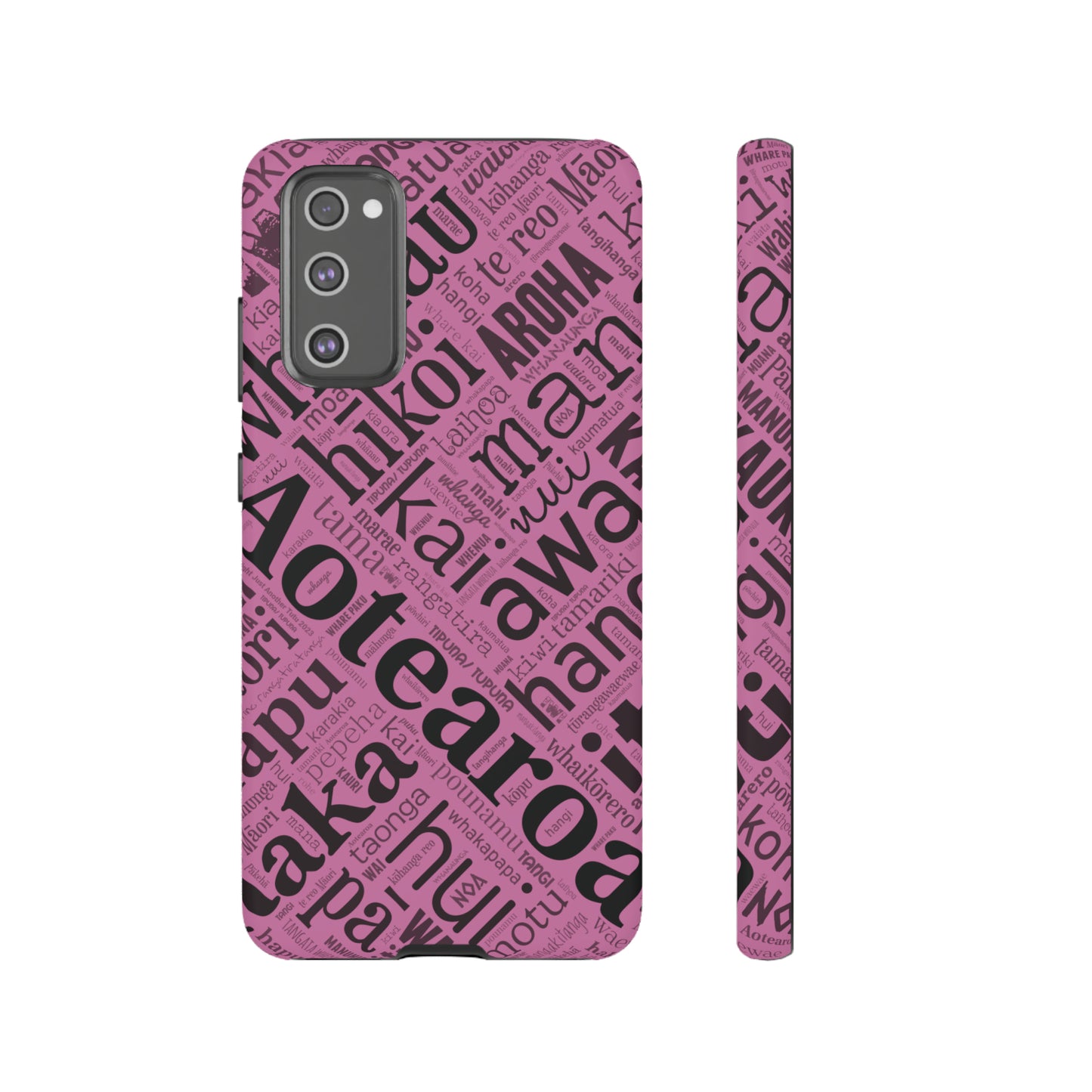 Pink Māori Word Art Tough Phone Case for Samsung