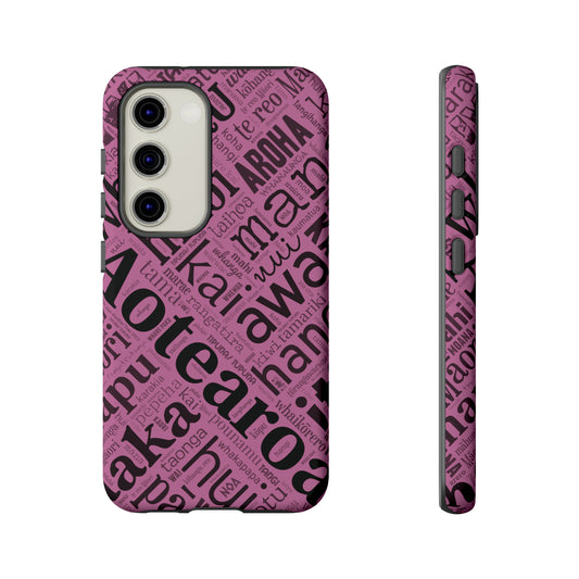 Pink Māori Word Art Tough Phone Case for Samsung