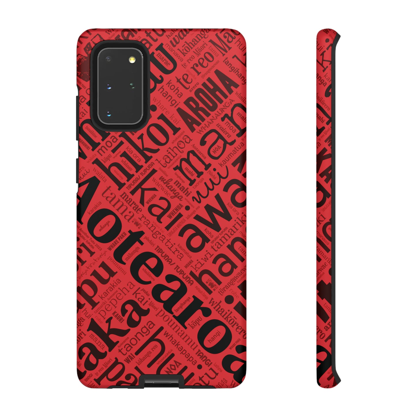 Red Māori Word Art Tough Phone Case for Samsung