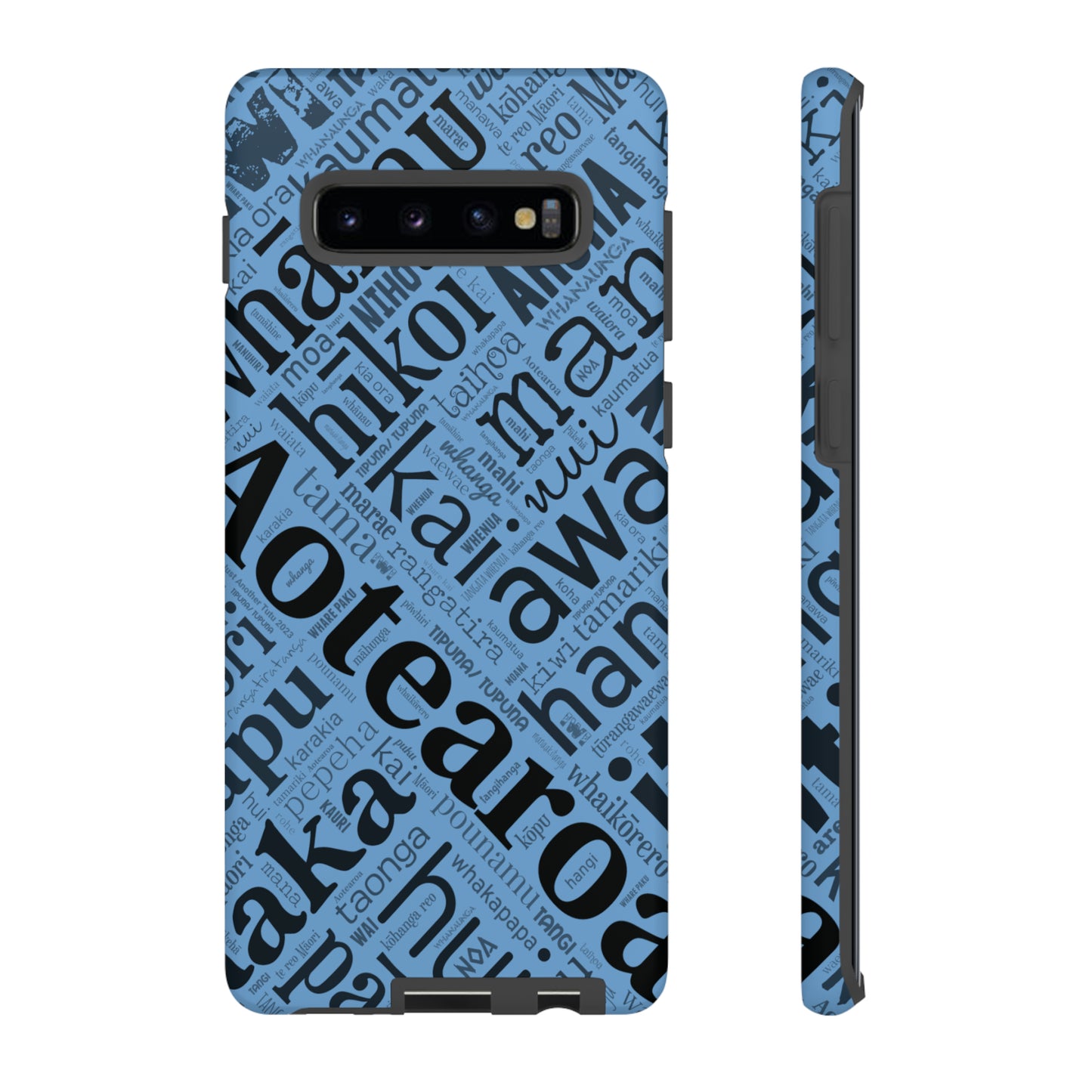 Light Blue Māori Word Art Tough Phone Case for Samsung