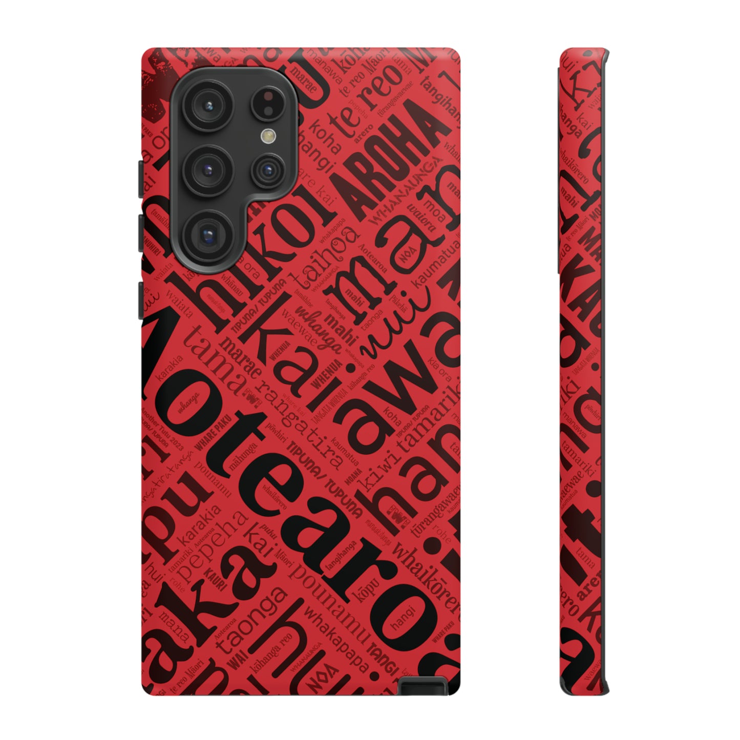 Red Māori Word Art Tough Phone Case for Samsung