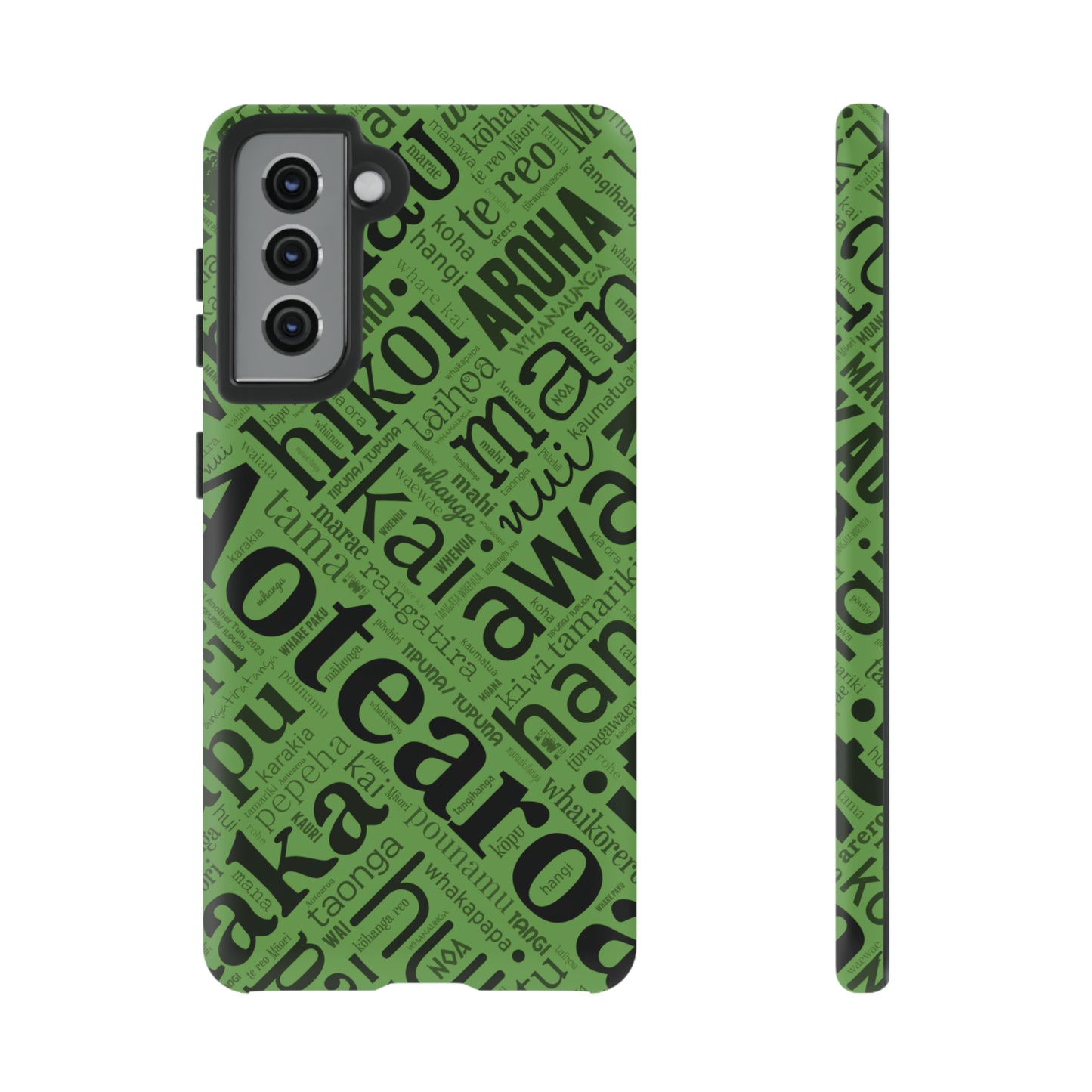 Green Māori Word Art Tough Phone Case for Samsung