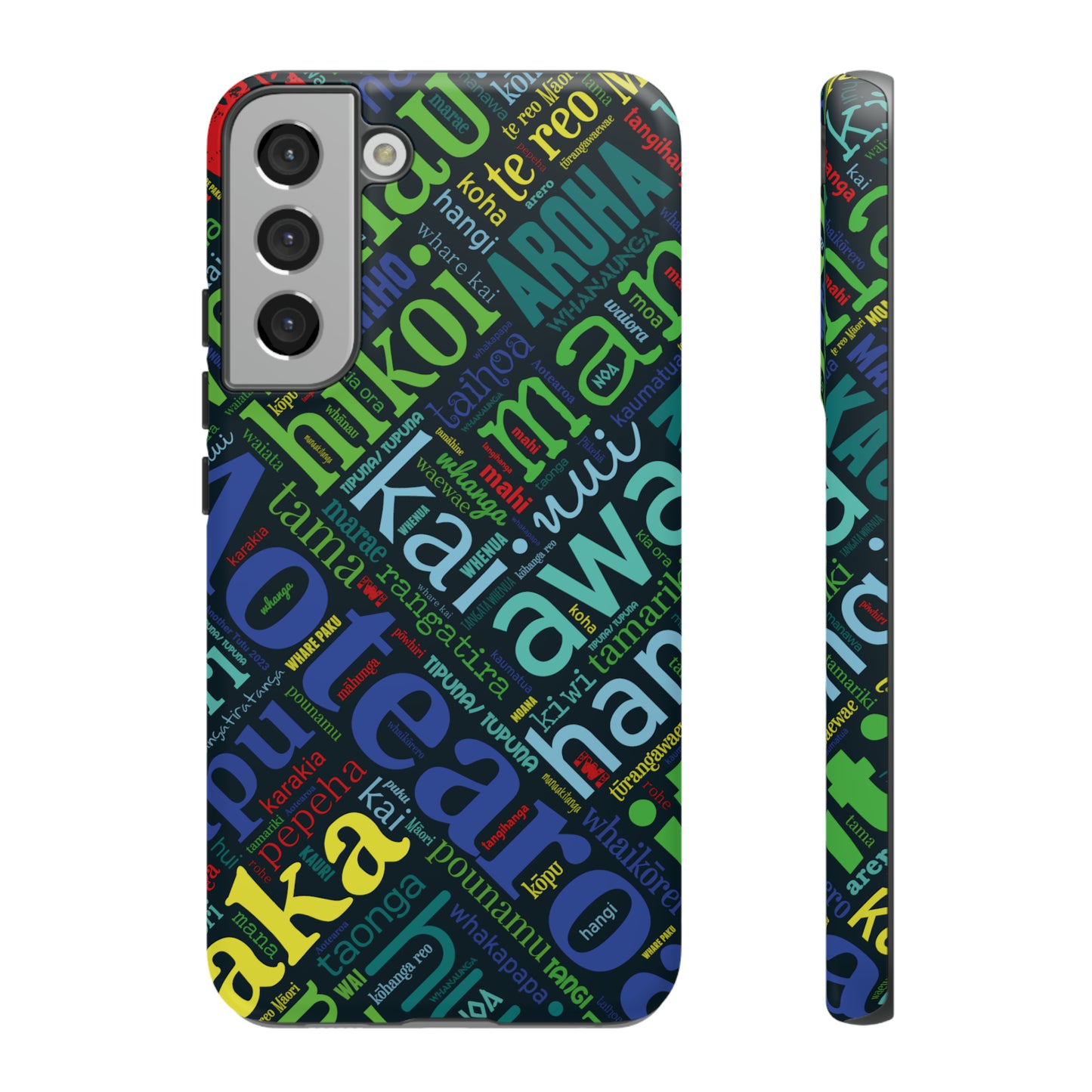 Rainbow Black Māori Word Art Tough Phone Case for Samsung