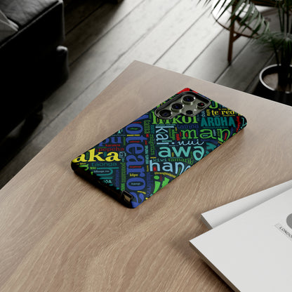 Rainbow Black Māori Word Art Tough Phone Case for Samsung