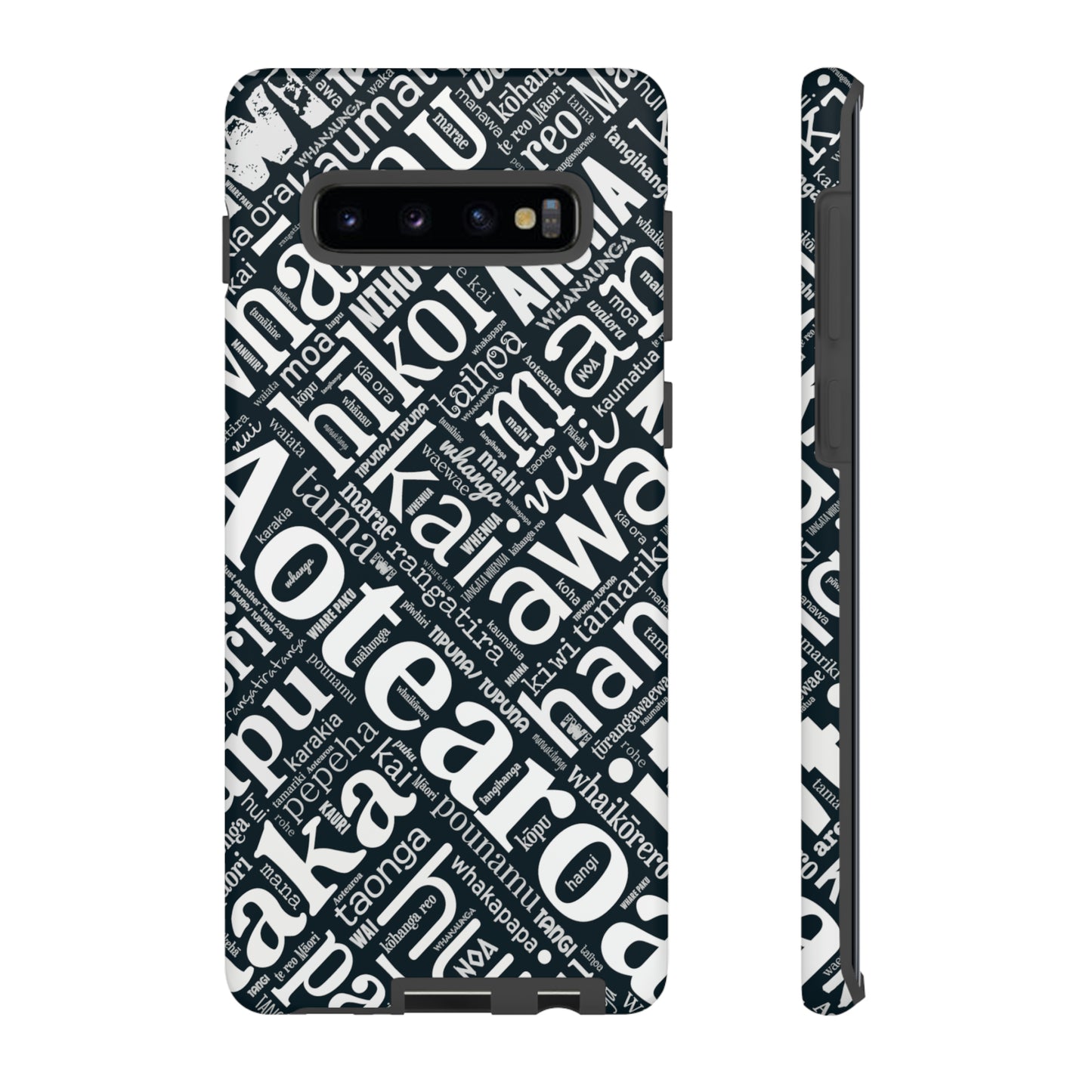 Black Māori Word Art Tough Phone Case for Samsung