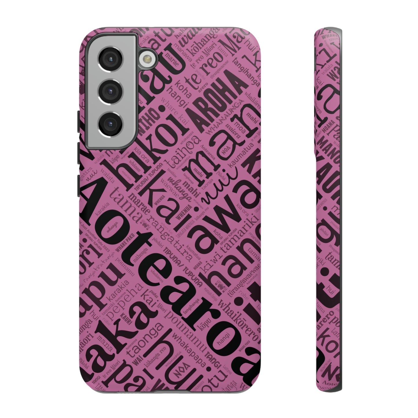 Pink Māori Word Art Tough Phone Case for Samsung