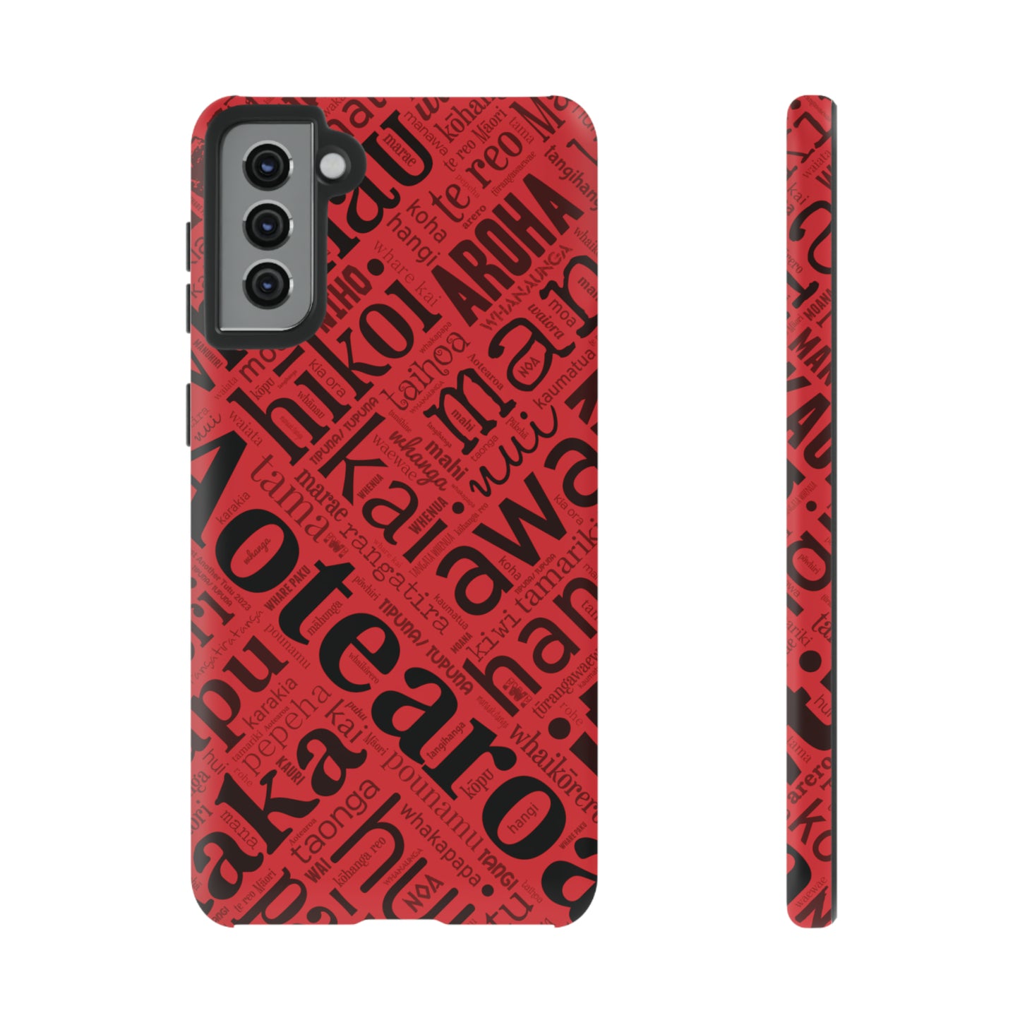 Red Māori Word Art Tough Phone Case for Samsung