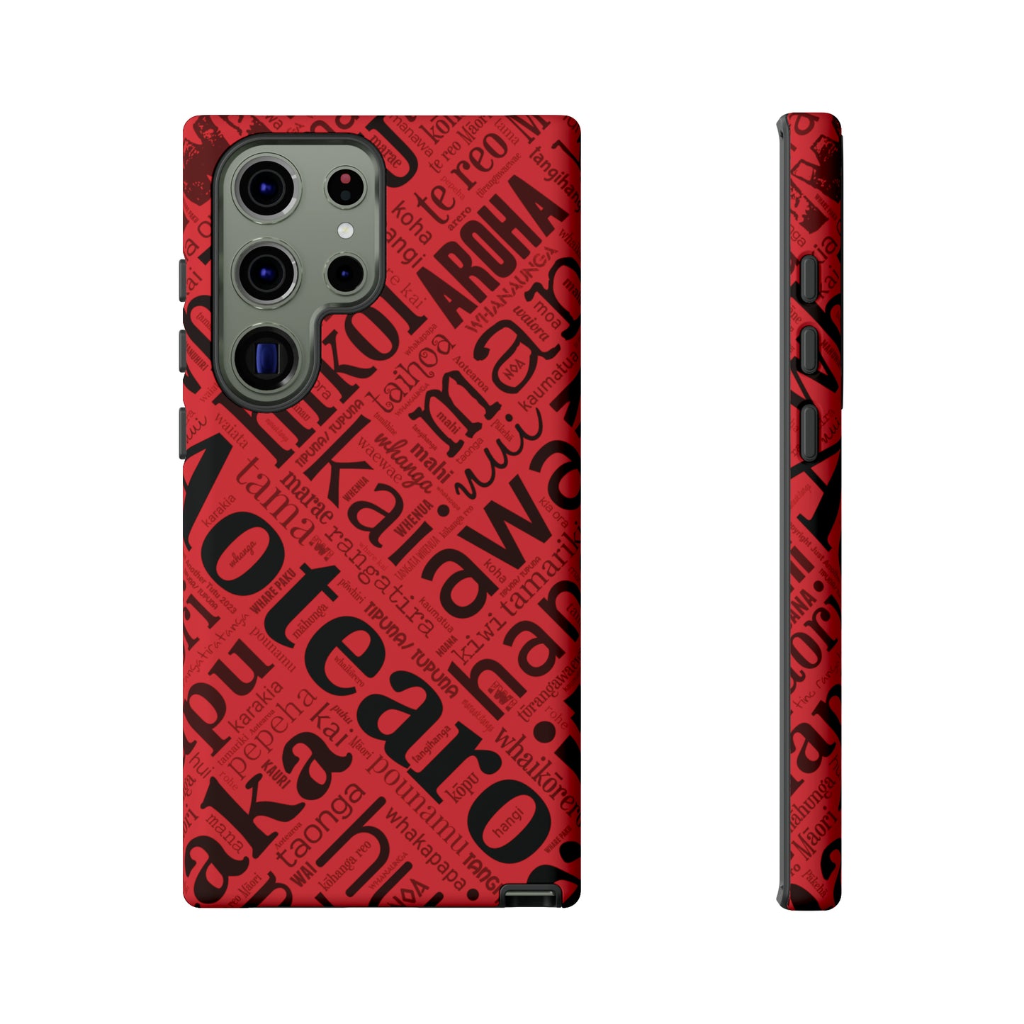 Red Māori Word Art Tough Phone Case for Samsung