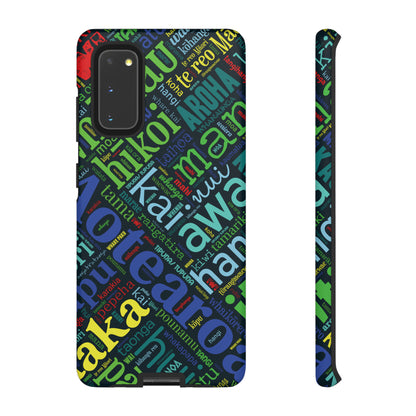 Rainbow Black Māori Word Art Tough Phone Case for Samsung