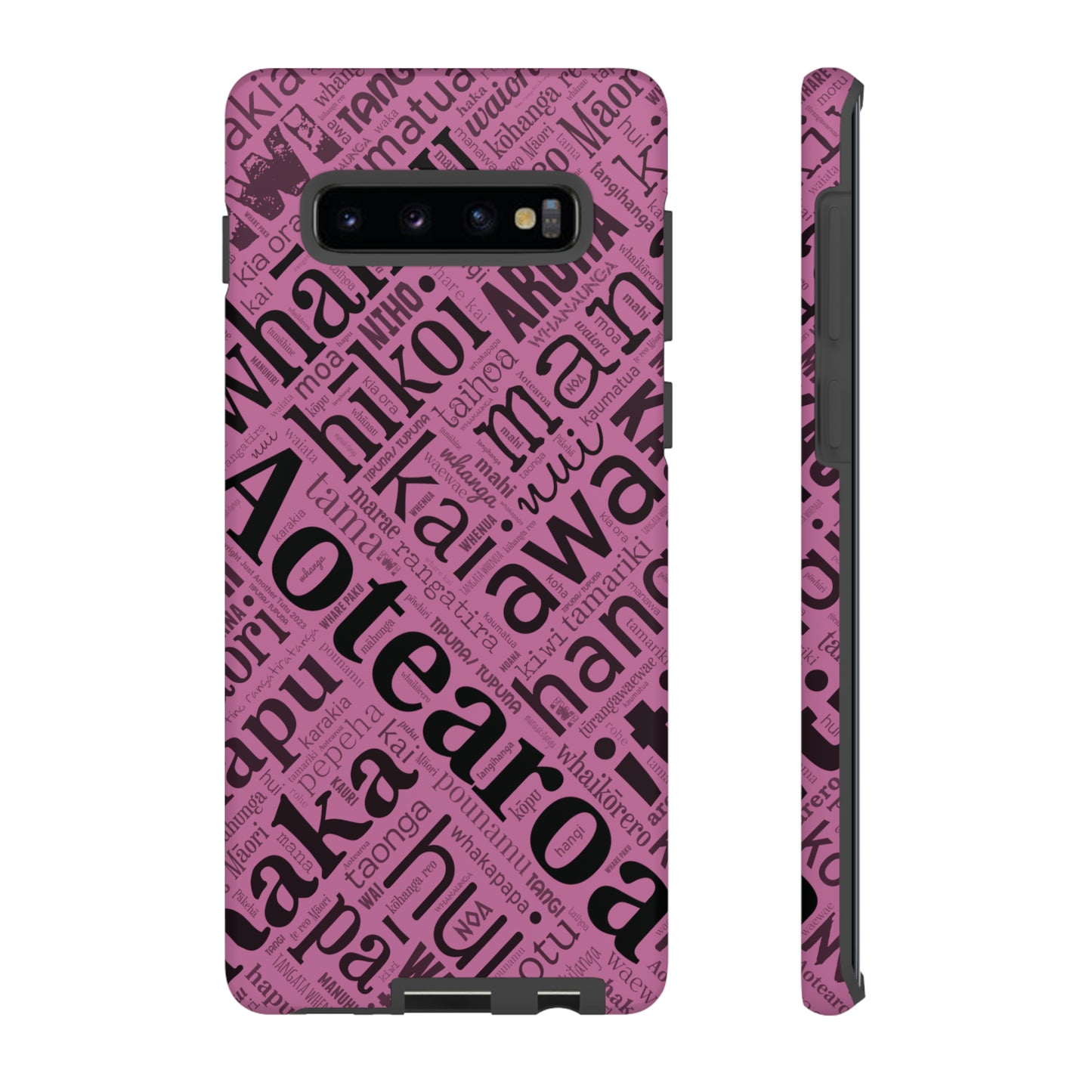 Pink Māori Word Art Tough Phone Case for Samsung