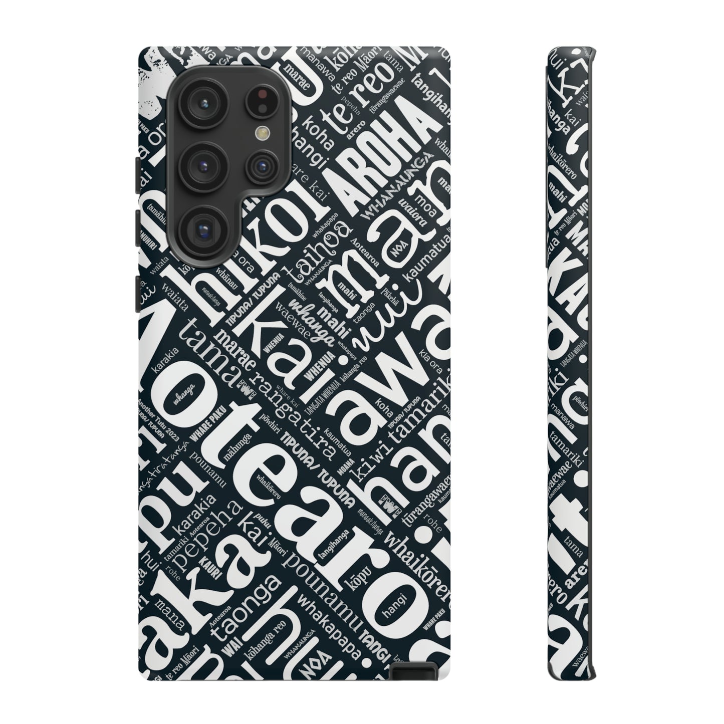 Black Māori Word Art Tough Phone Case for Samsung