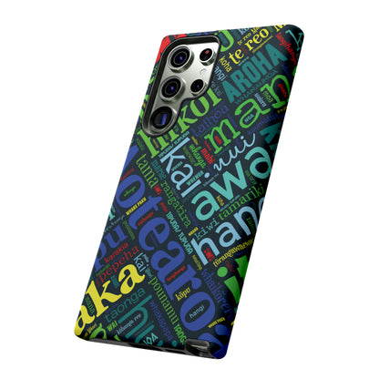 Rainbow Black Māori Word Art Tough Phone Case for Samsung