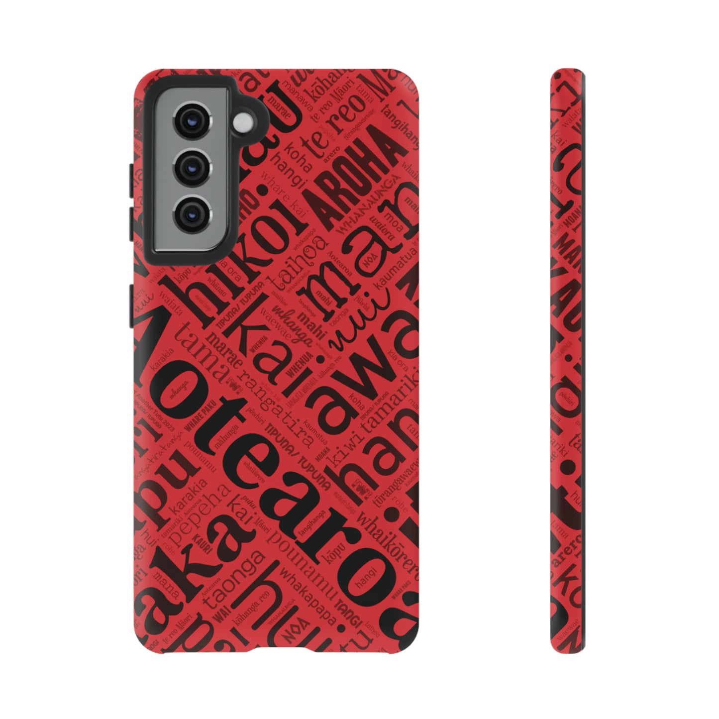 Red Māori Word Art Tough Phone Case for Samsung