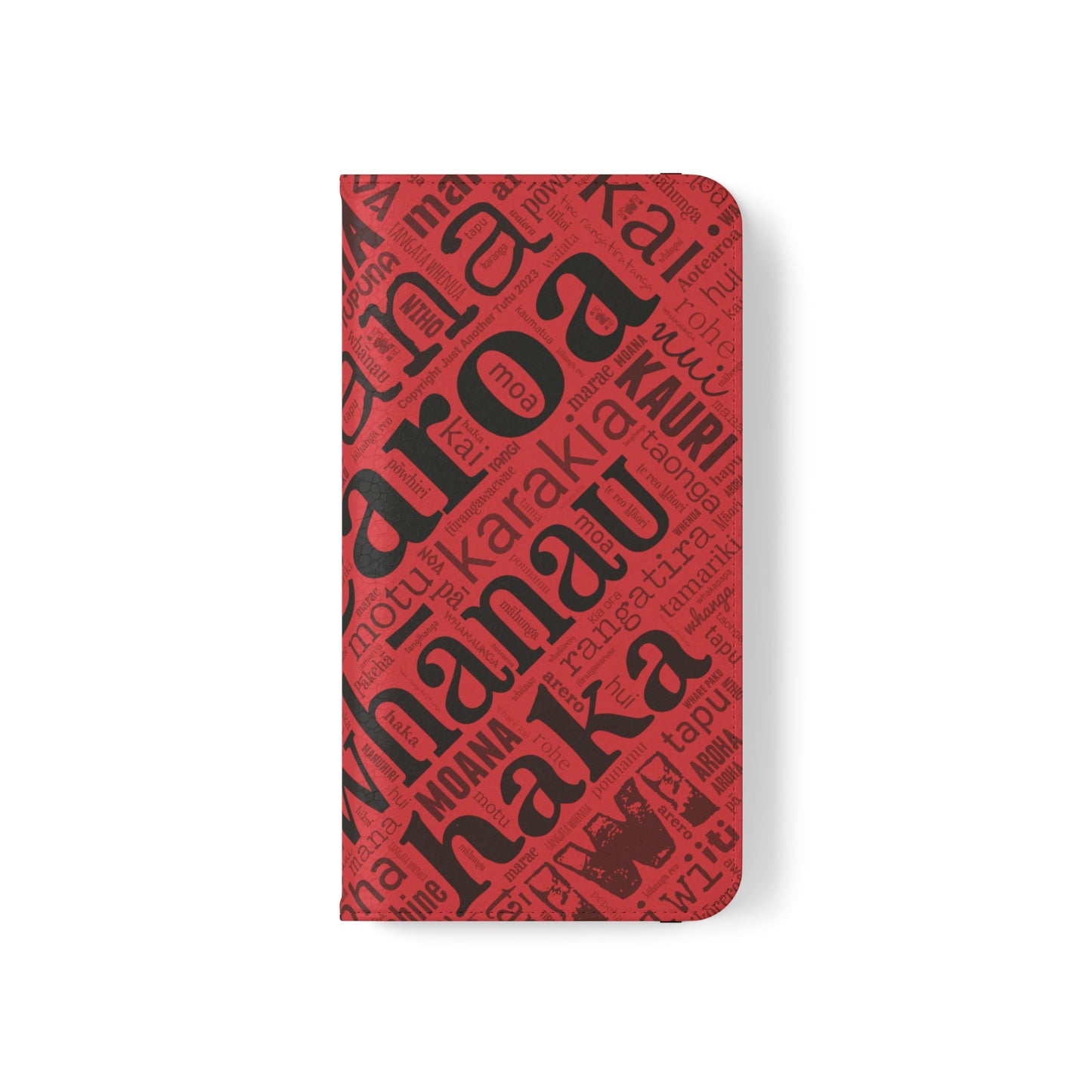 Red Māori Word Art Flip Cases