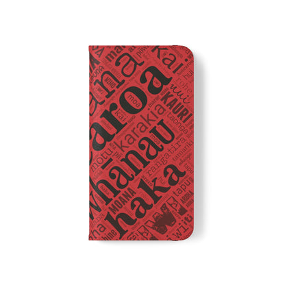 Red Māori Word Art Flip Cases