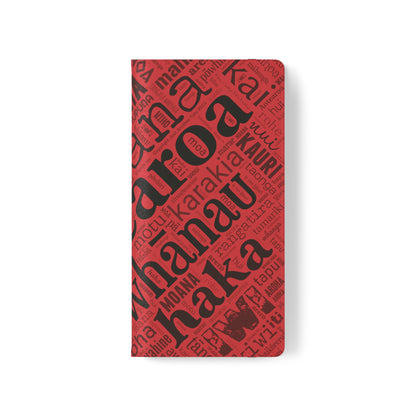 Red Māori Word Art Flip Cases