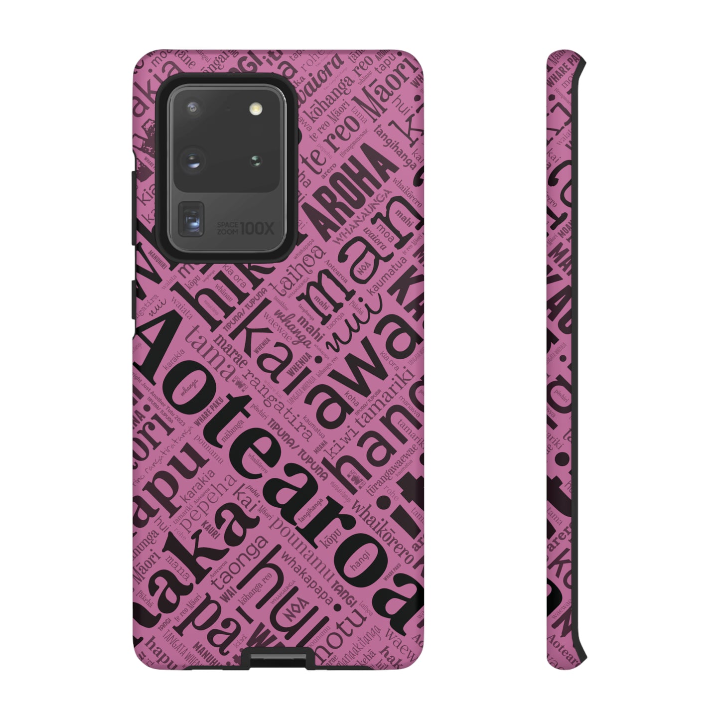 Pink Māori Word Art Tough Phone Case for Samsung