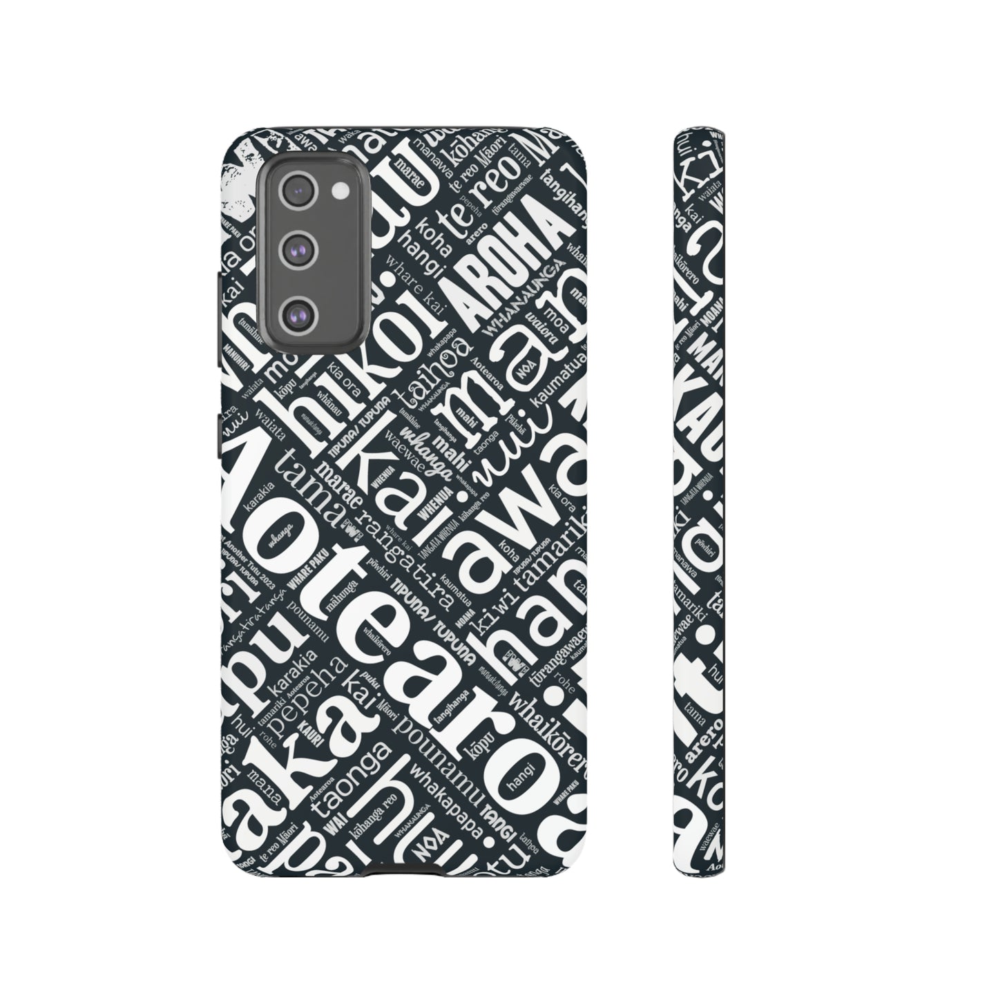 Black Māori Word Art Tough Phone Case for Samsung