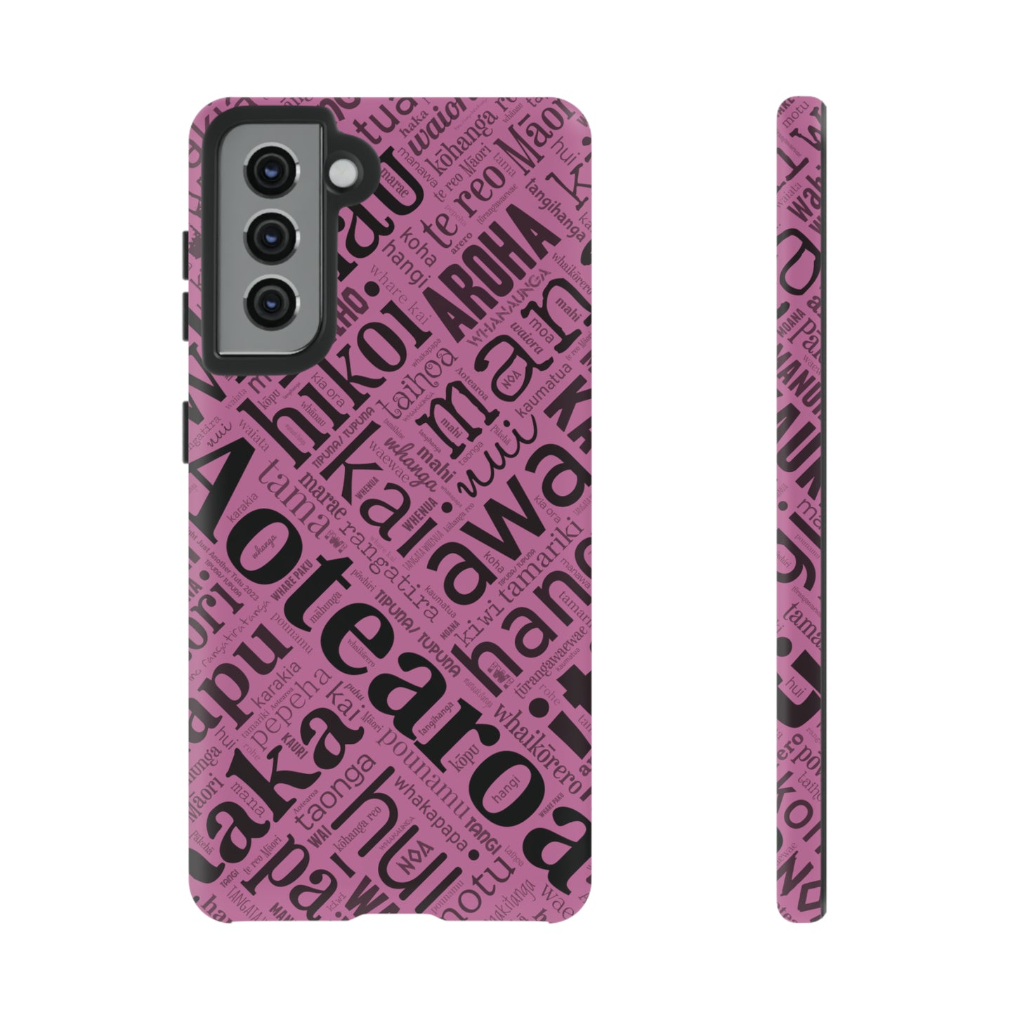 Pink Māori Word Art Tough Phone Case for Samsung