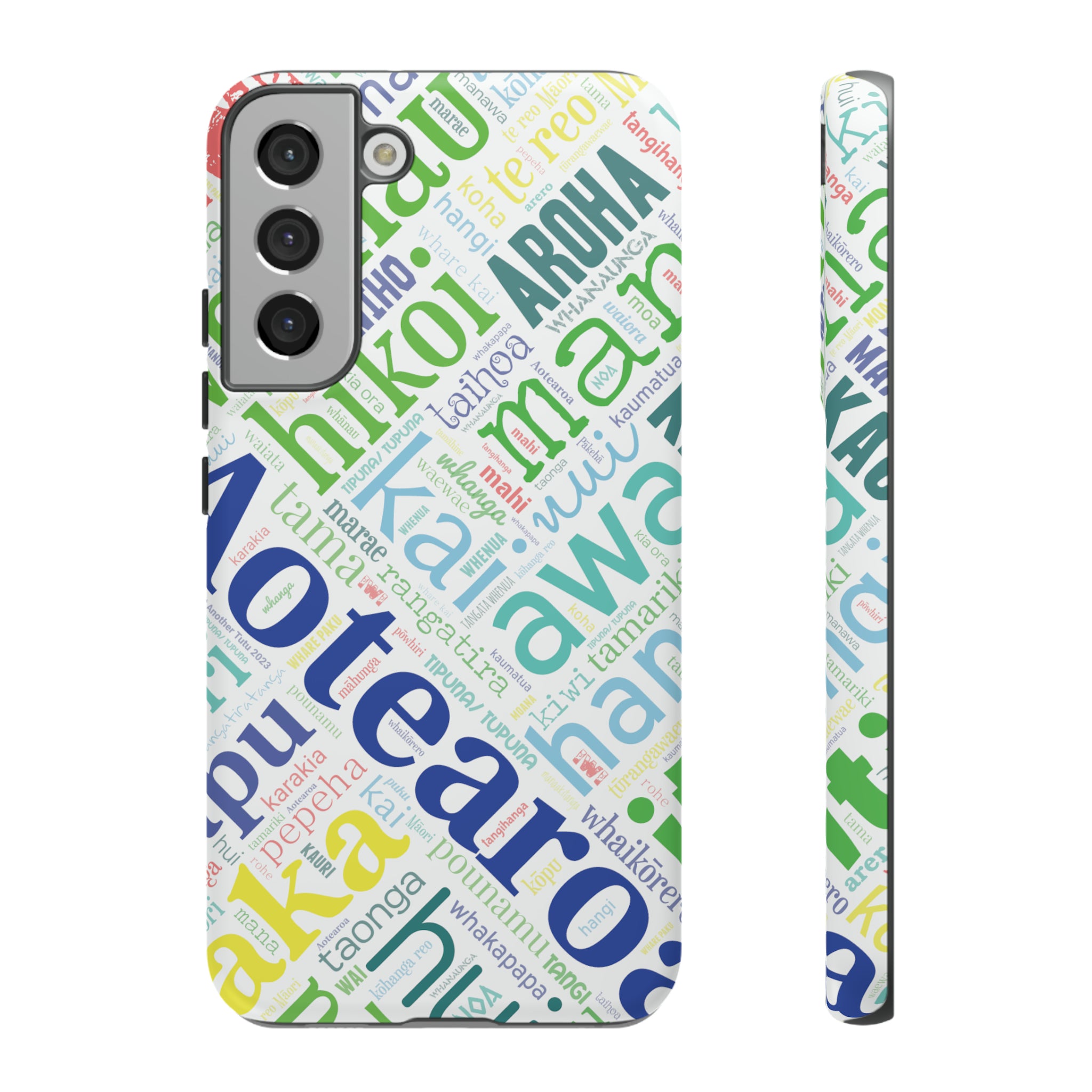 Rainbow White M ori Word Art Tough Phone Case for Samsung Just