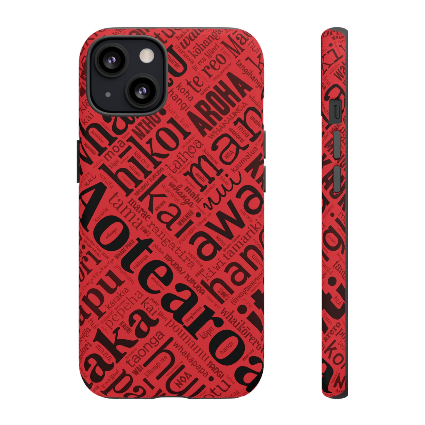 Red Māori Word Art Tough Phone Case for iPhone