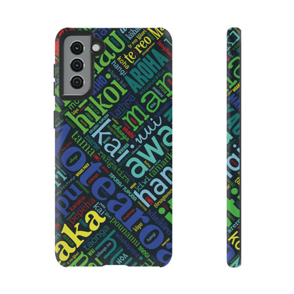 Rainbow Black Māori Word Art Tough Phone Case for Samsung