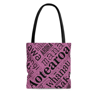 Light Pink Māori Word Art Tote Bag