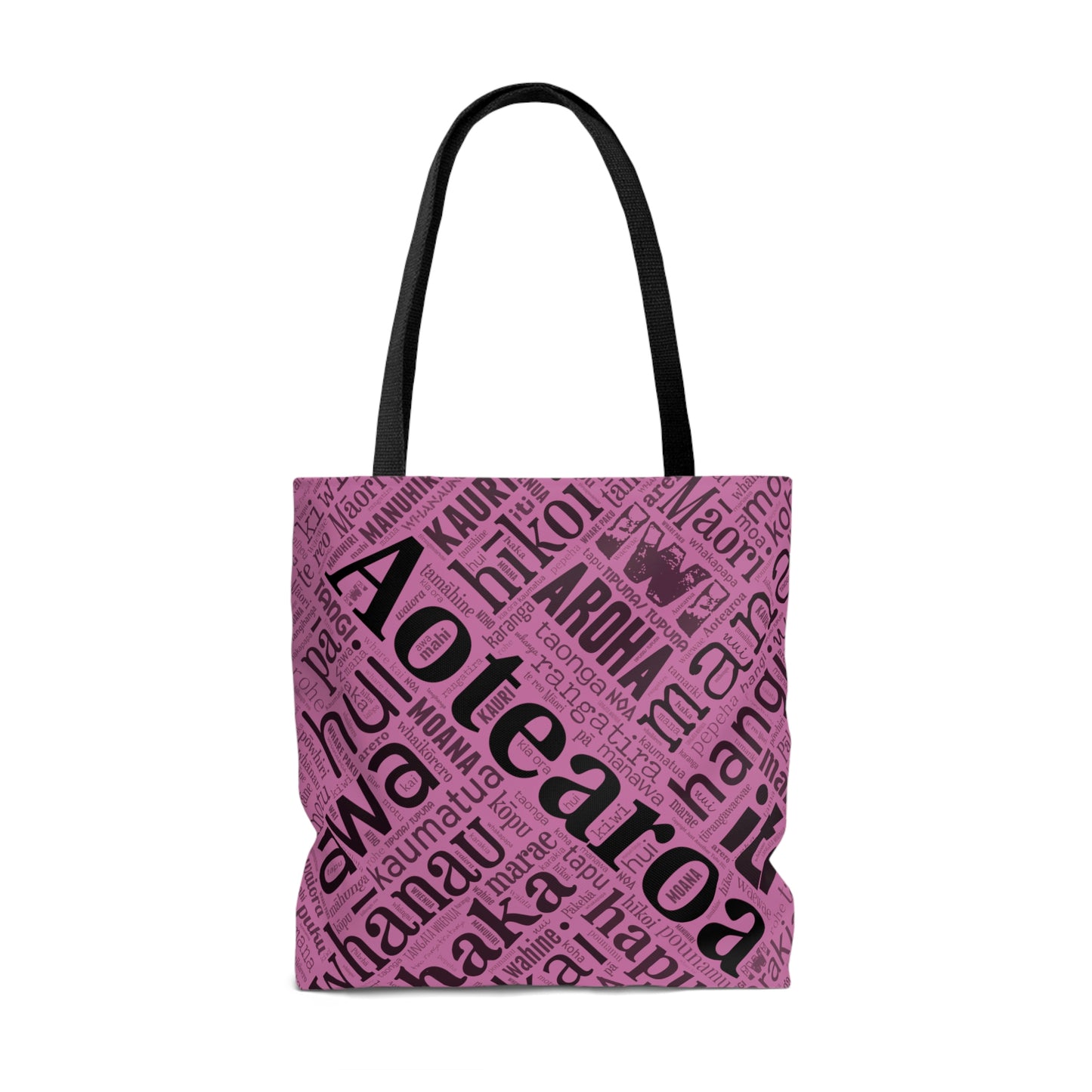 Light Pink Māori Word Art Tote Bag