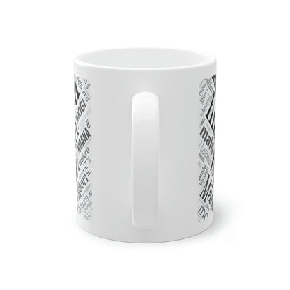 White Māori Word Art Mug