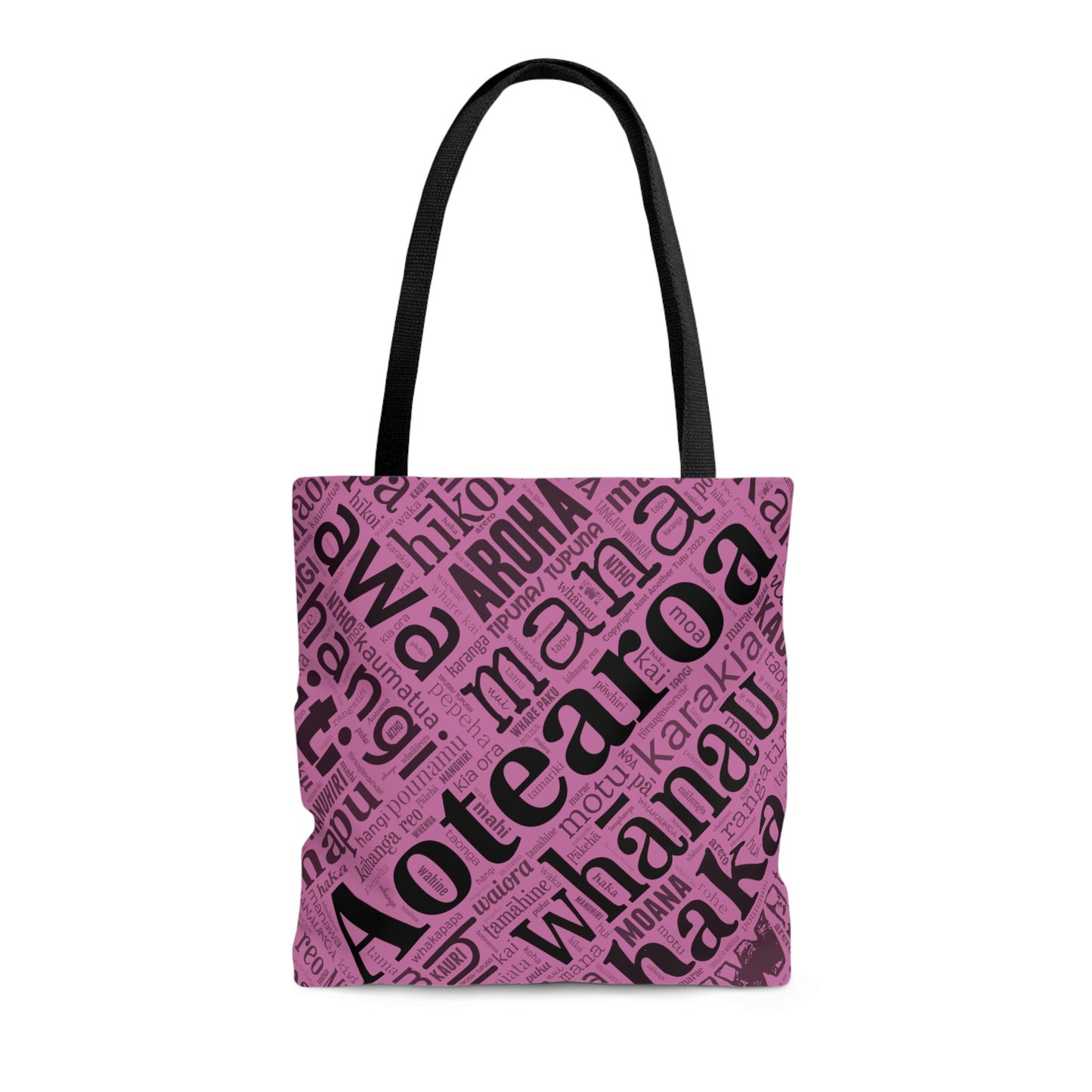 Light Pink Māori Word Art Tote Bag