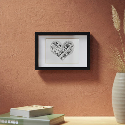 Māori Word Art Heart Framed Picture