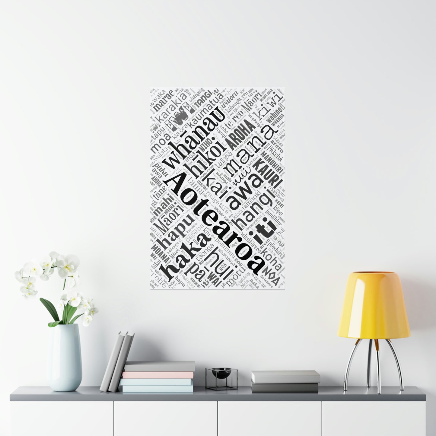 Māori Word Art Poster