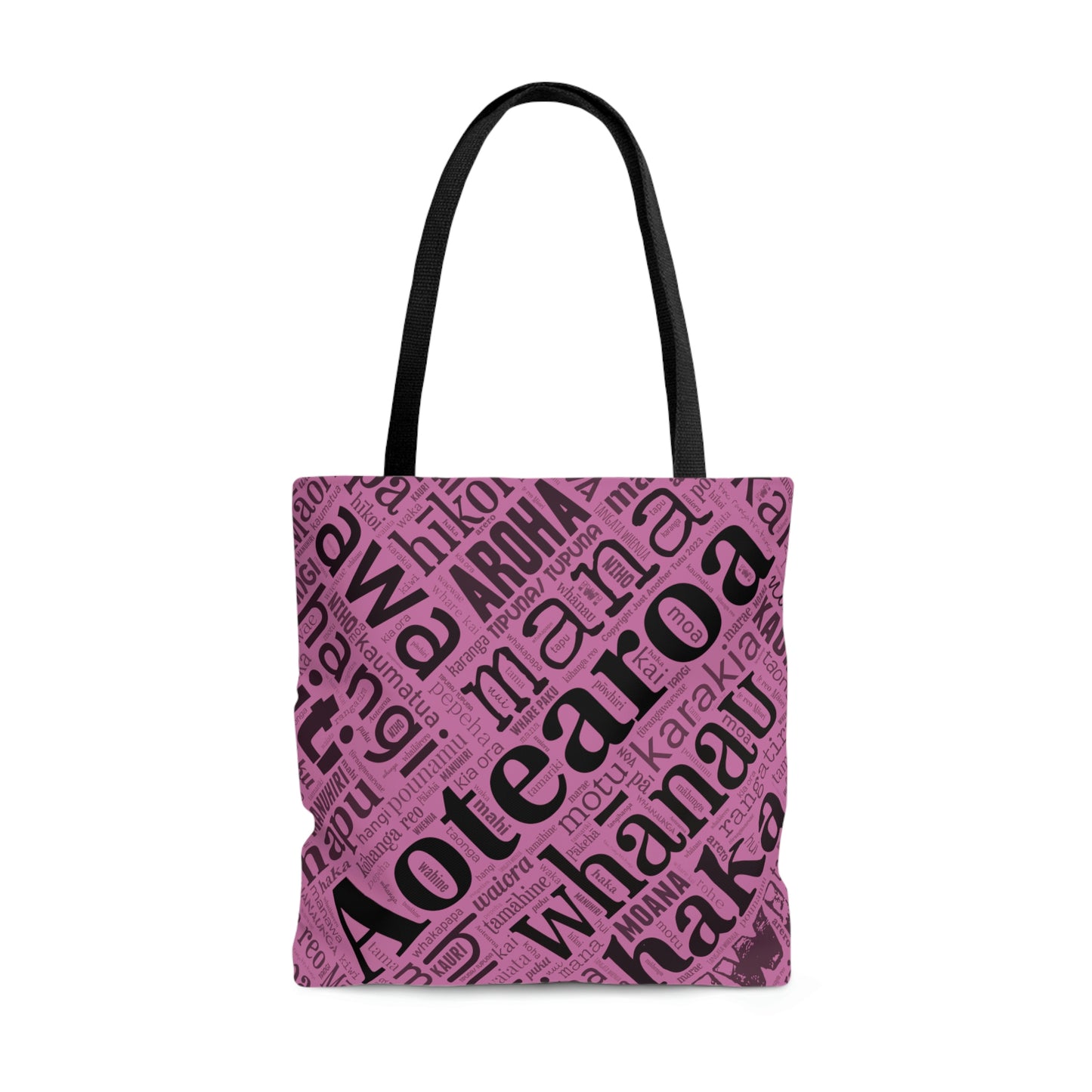 Light Pink Māori Word Art Tote Bag